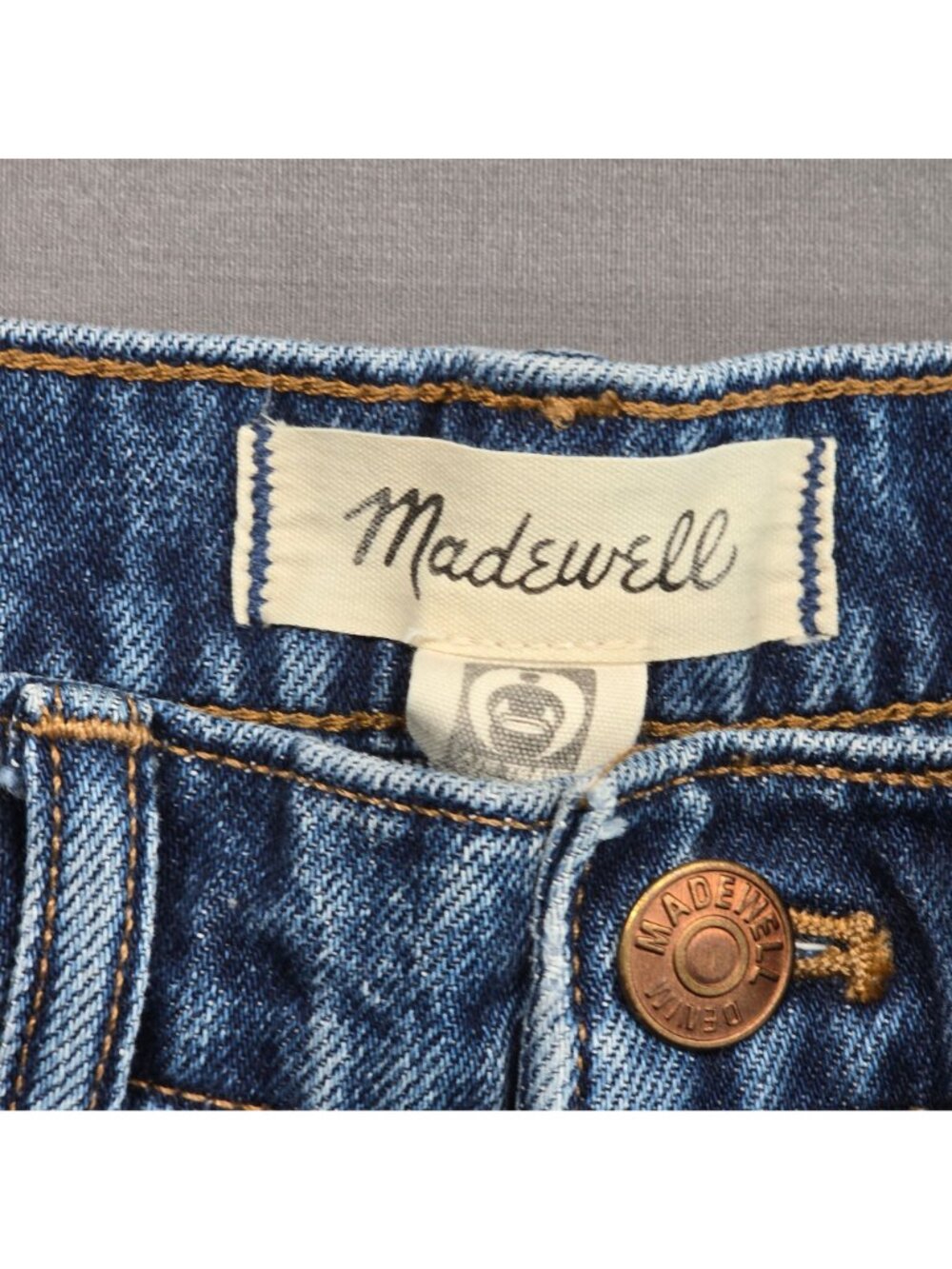 Madewell 23 Womens Jeans Superwide Leg Blue Frayed Hem 100% Cotton Denim - Picture 2 of 7